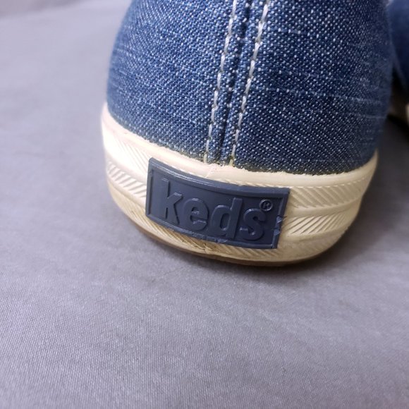 Keds Original Women's Size 8 Lace Up Blue Jean Sneakers Tennis Shoes - Picture 8 of 14